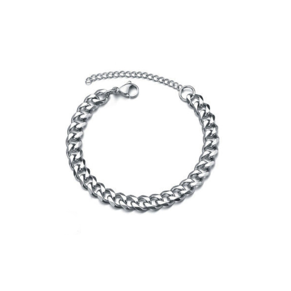 Minimal Silver 8mm Cuban Chain Bracelet