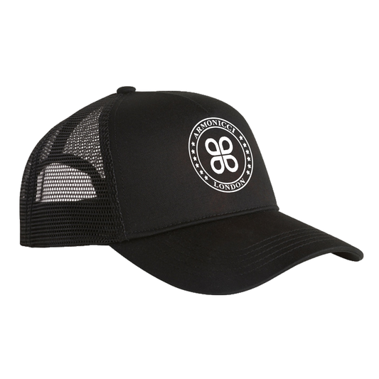 premium black trucker cap
