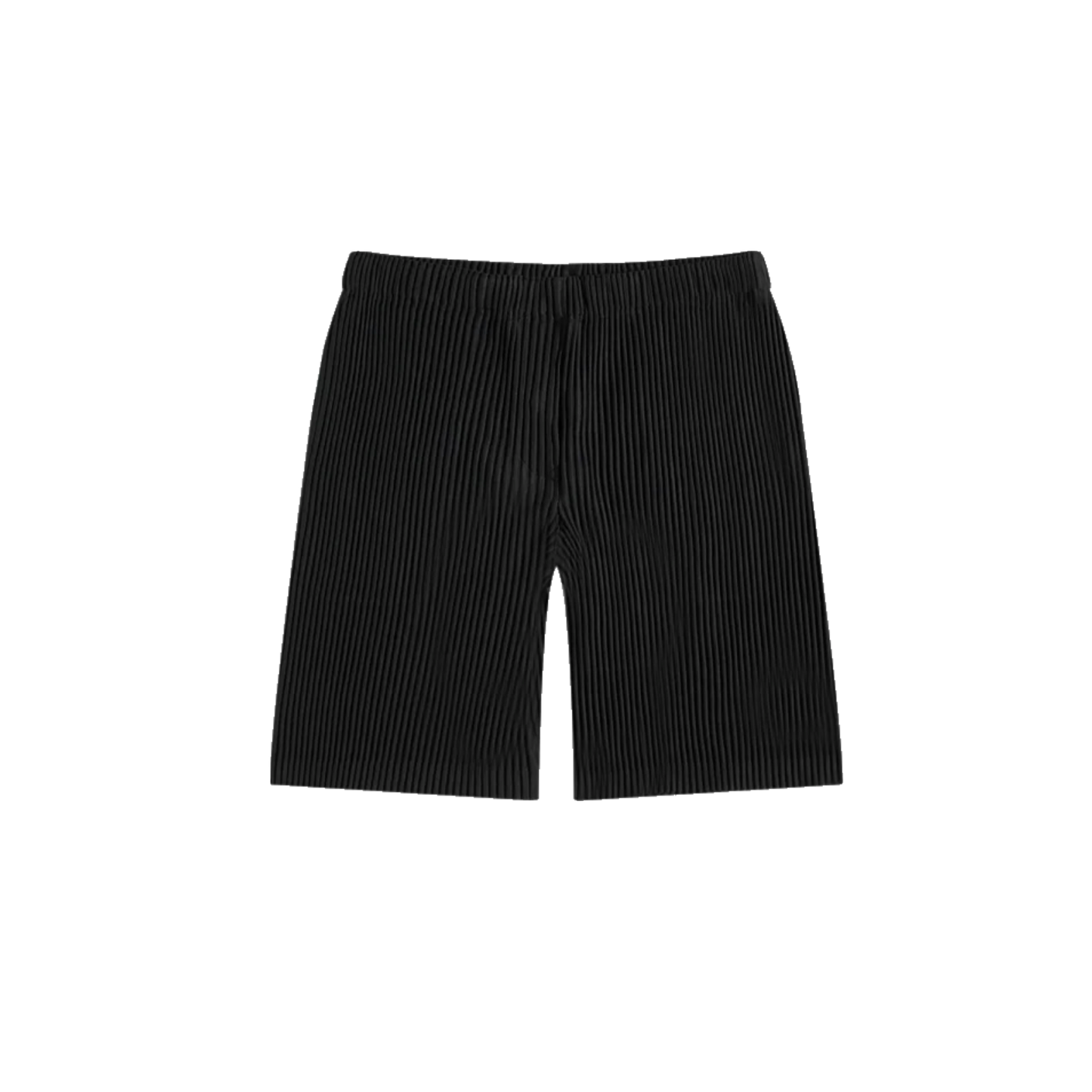 black pleated shorts